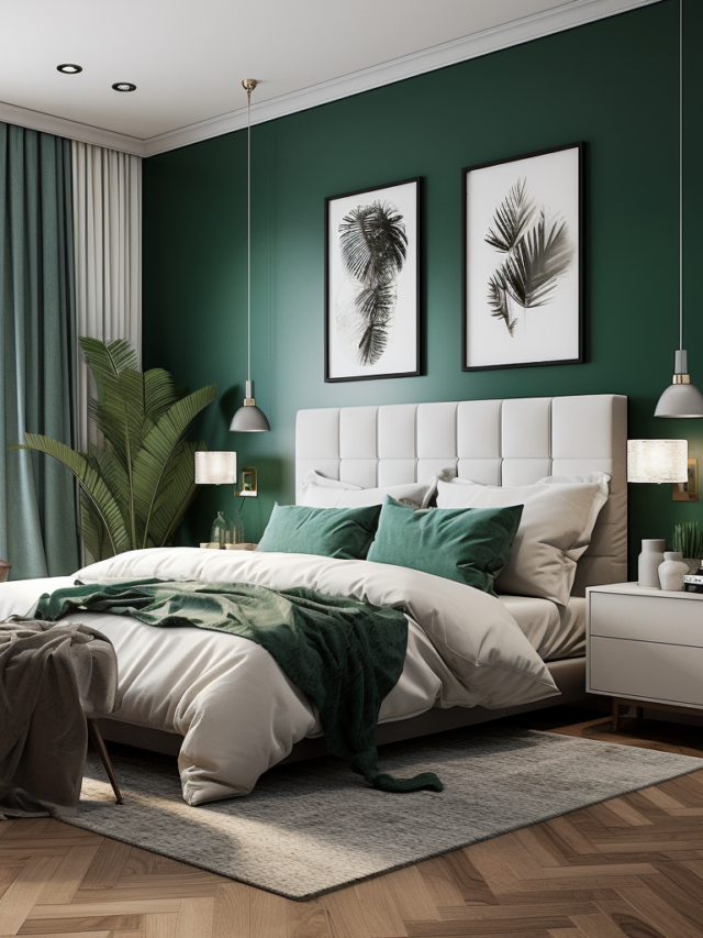 Emerald Green Themed Bedroom - Real Fynd